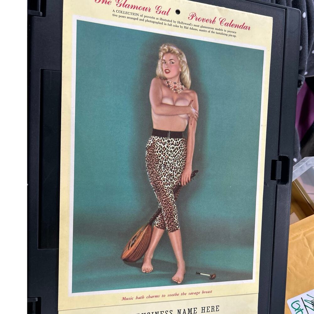Full 1957 Pinup Calendar Salesman Sample Staple Bound